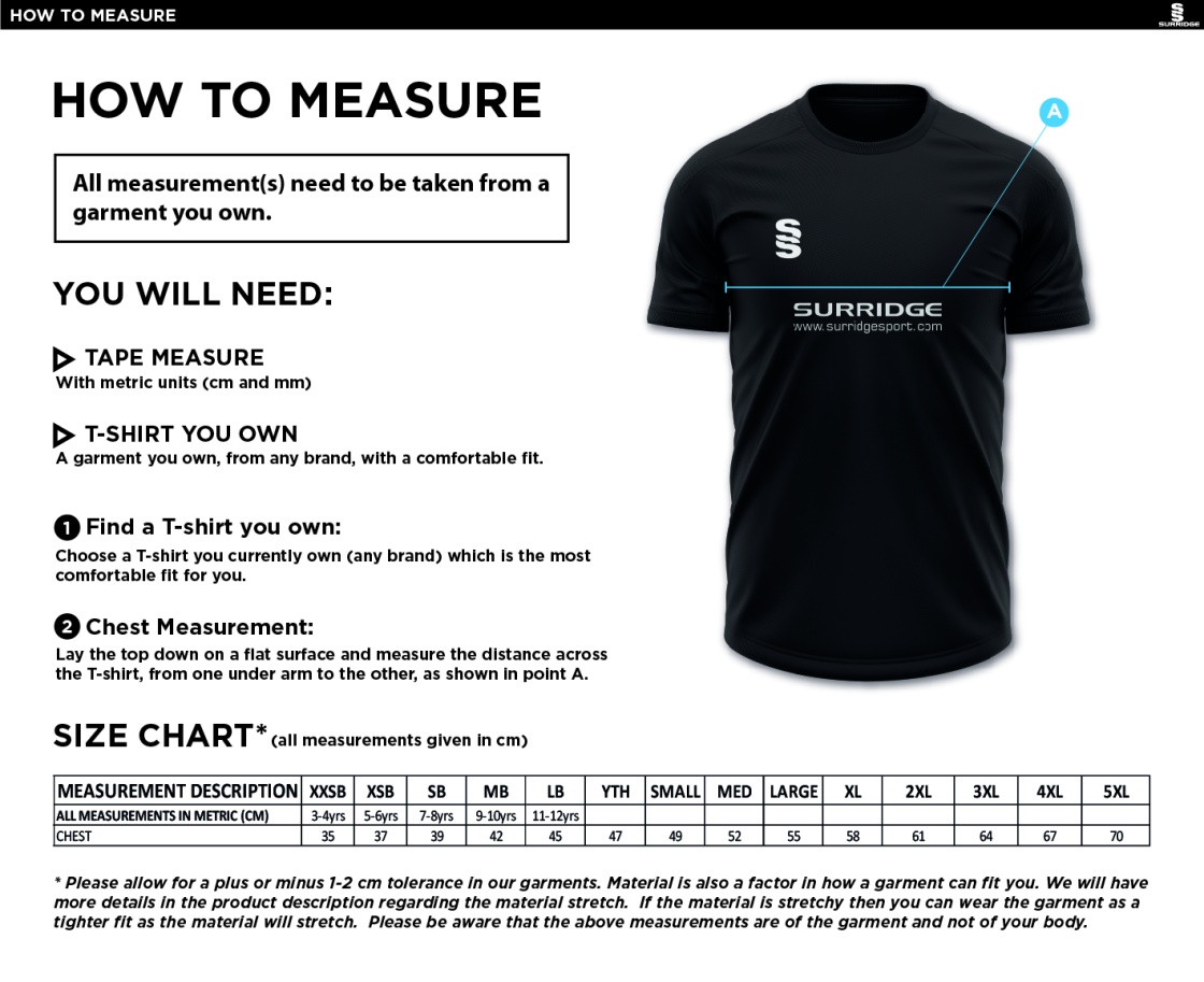 Dual Games Shirt : Navy - Size Guide