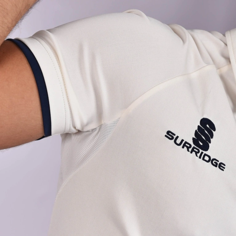 Tek Cricket Shirt - Short Sleeve : Navy Trim